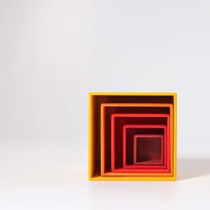 Small Stacking Boxes, Yellow-Orange - Grimm's Wooden Toys