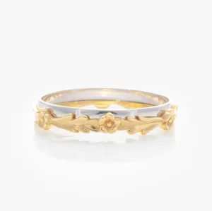 Solid Gold Mixed Metal Filigree Band