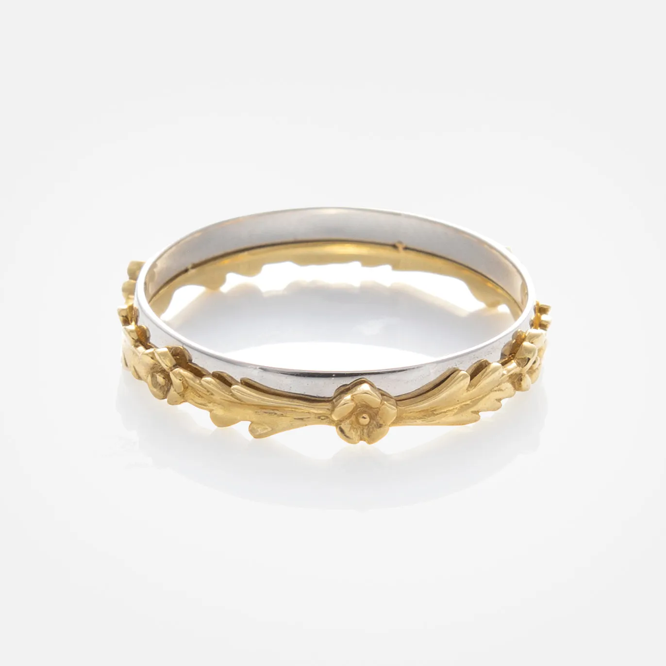 Solid Gold Mixed Metal Filigree Band