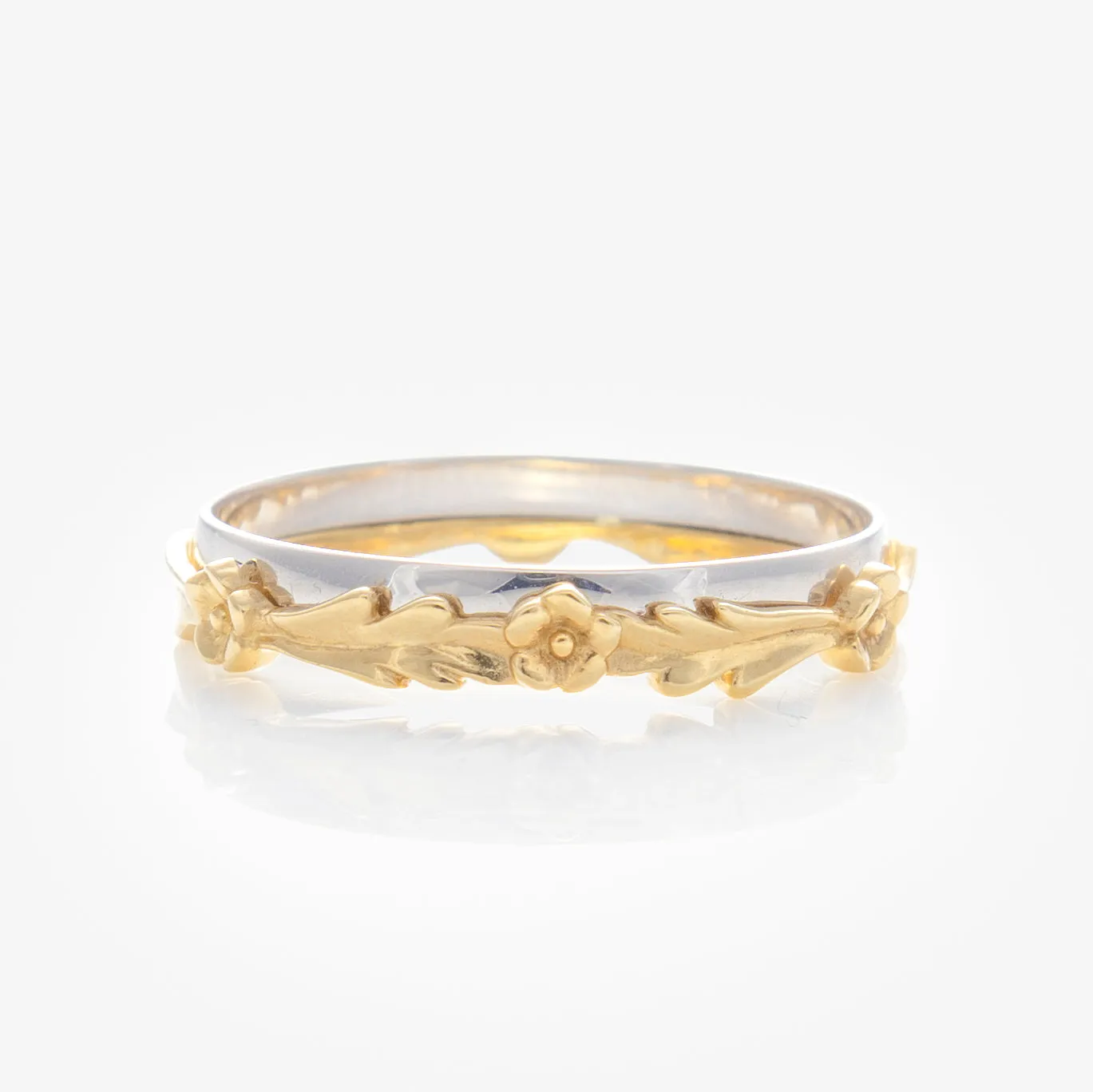 Solid Gold Mixed Metal Filigree Band
