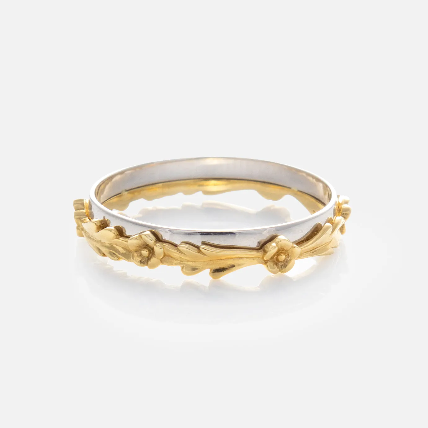 Solid Gold Mixed Metal Filigree Band