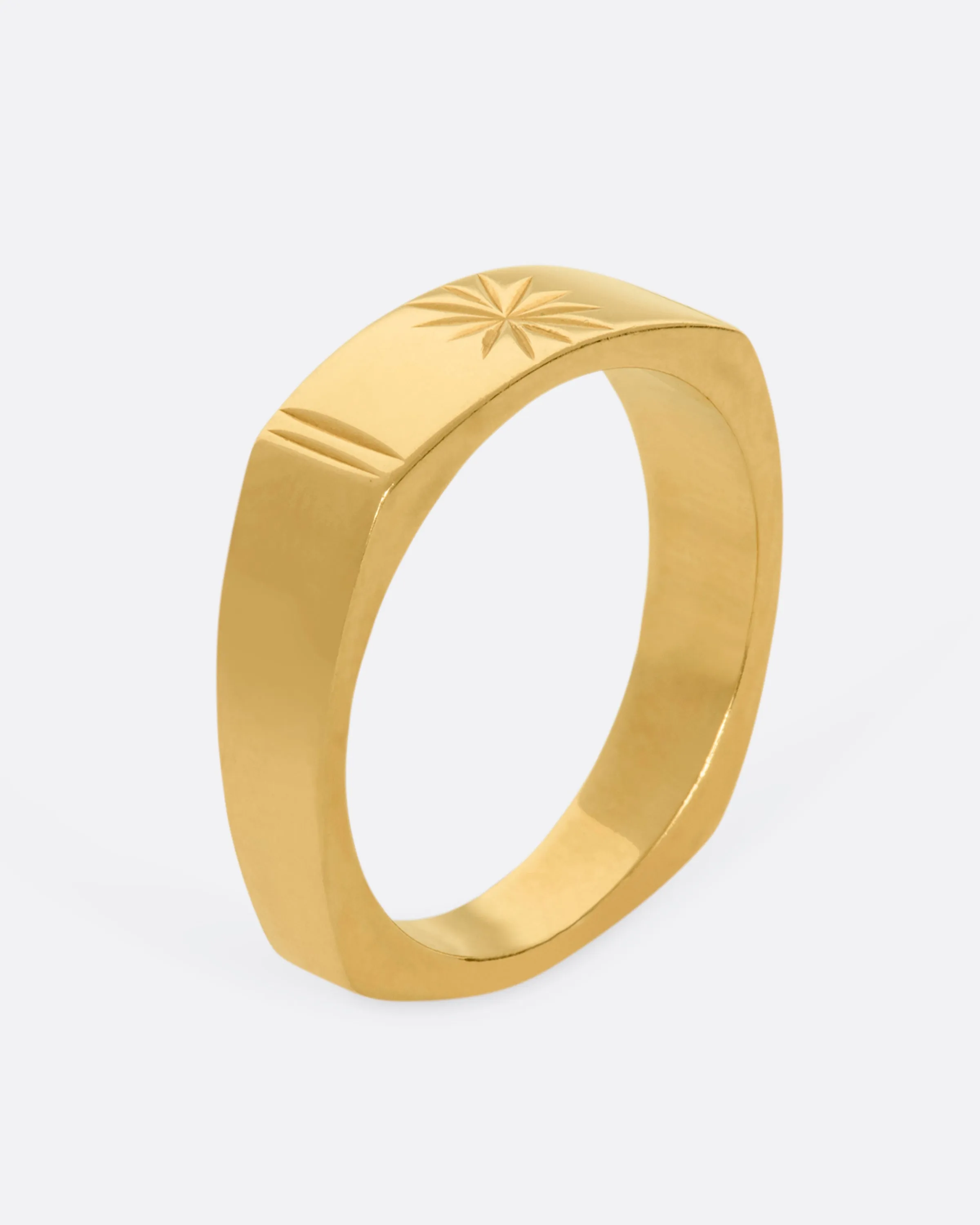 Square Star Etching Ring