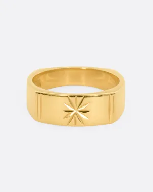 Square Star Etching Ring