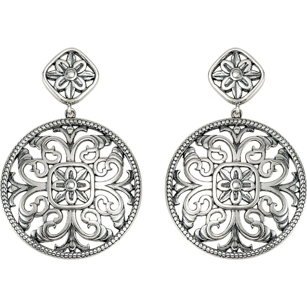 Sterling Silver & 14k White Gold Filigree Earrings