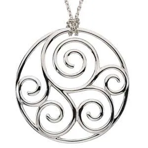 Sterling Silver Filigree Scroll Metal Pendant