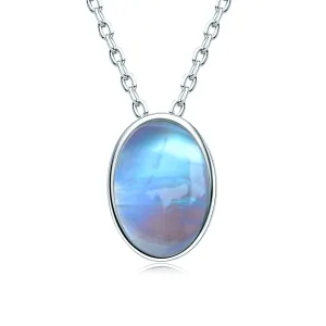 Sterling Silver Moonstone Pendant Necklace
