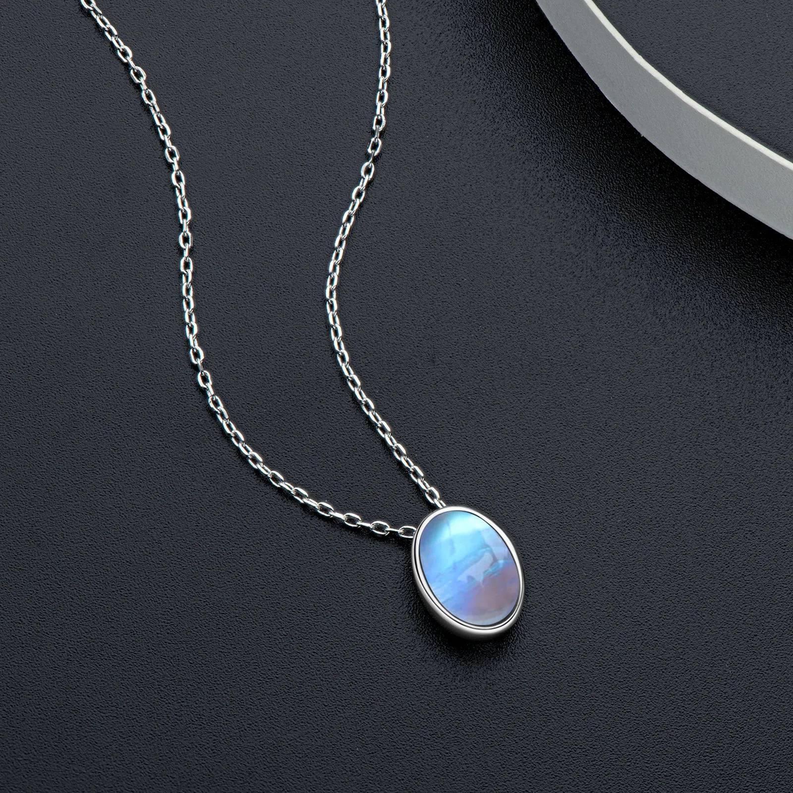 Sterling Silver Moonstone Pendant Necklace