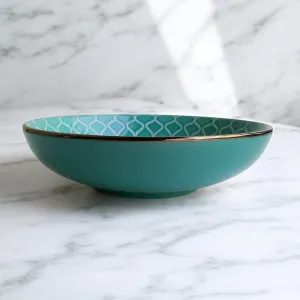 Teal Elegance Ceramic Bowl (7 inch)