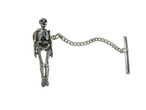 Textured Human Skeleton Tie Tack