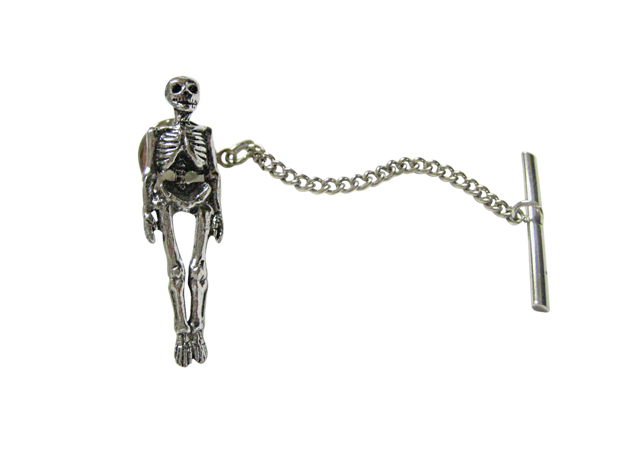Textured Human Skeleton Tie Tack