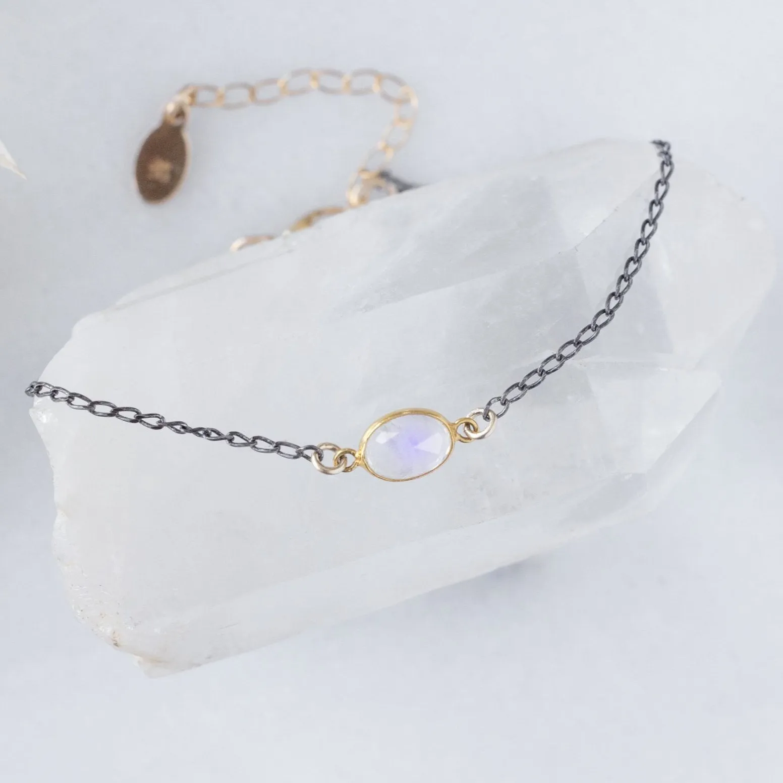 The Moonstone Chain Bracelet | Sterling Silver