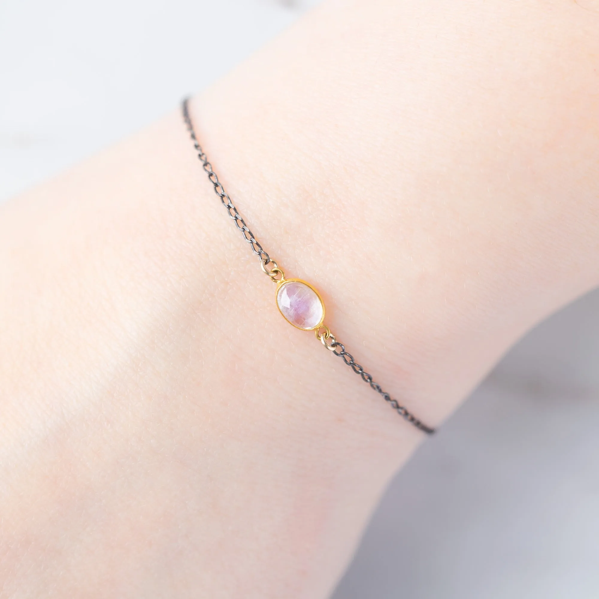 The Moonstone Chain Bracelet | Sterling Silver