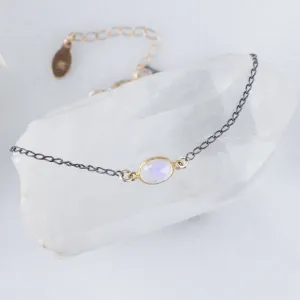 The Moonstone Chain Bracelet | Sterling Silver