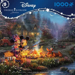 THOMAS KINKADE DISNEY - MICKEY AND MINNIE SWEETHEART CAMPFIRE - 1000 PIECE PUZZLE