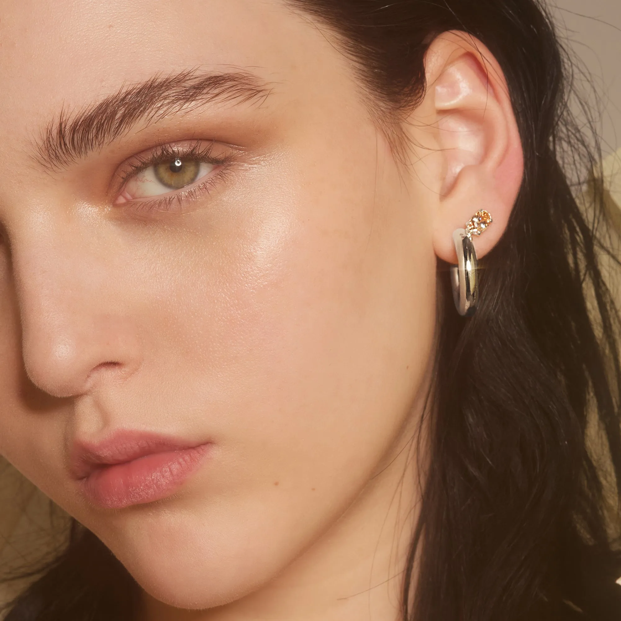 Tilt Hoops in Silver