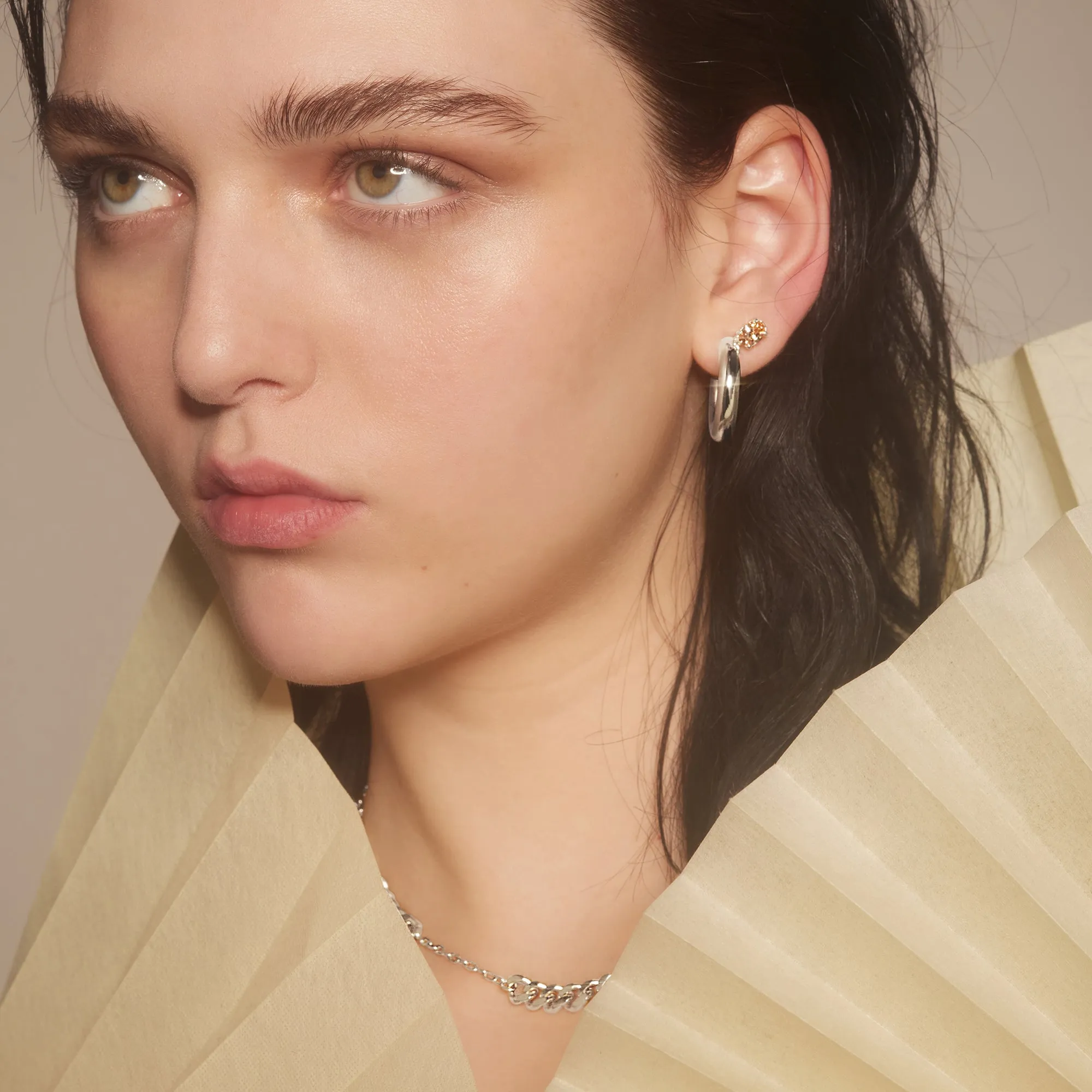 Tilt Hoops in Silver