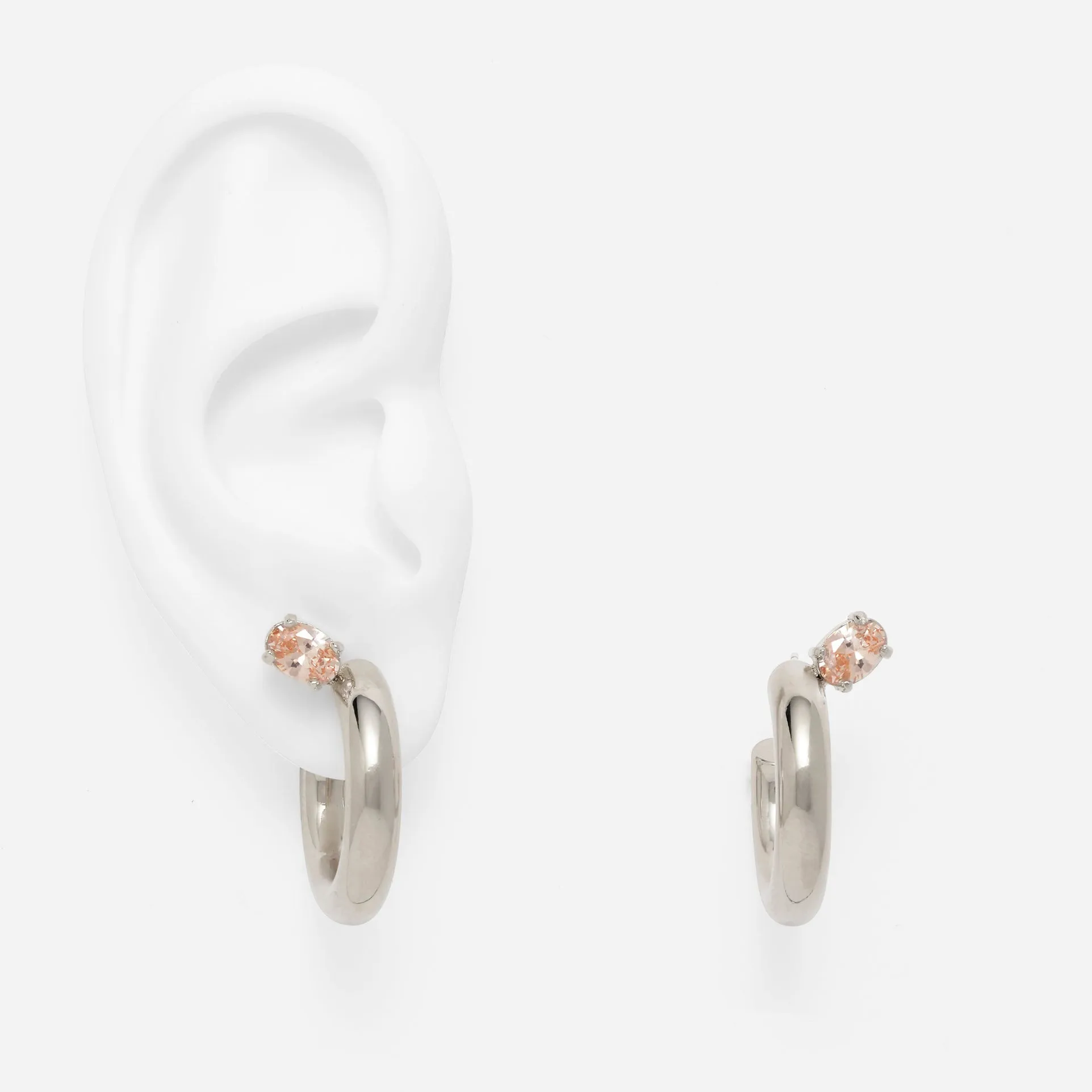 Tilt Hoops in Silver