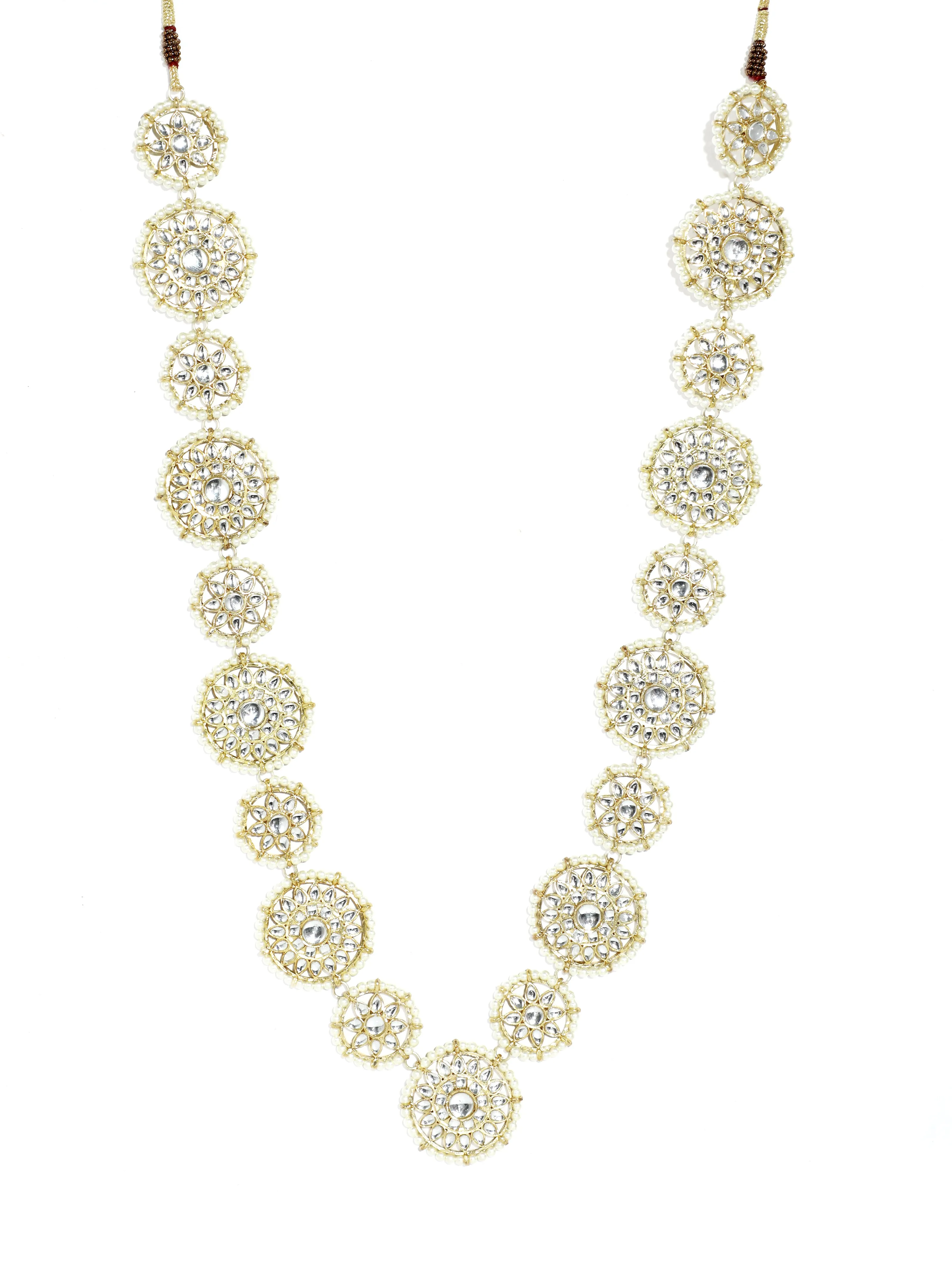 Traditional Gold-Plated Kundan Rani Haar Necklace Set