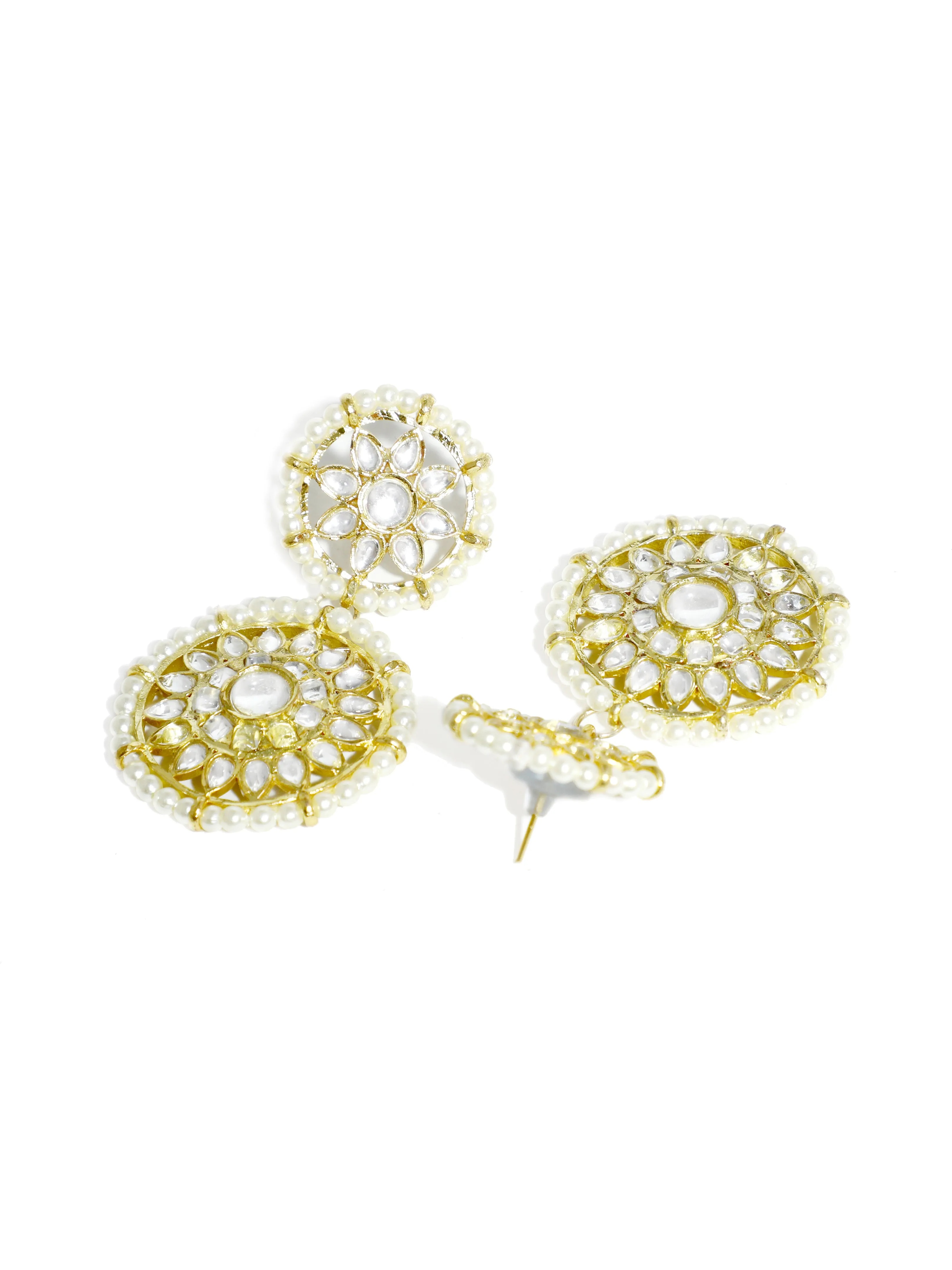 Traditional Gold-Plated Kundan Rani Haar Necklace Set