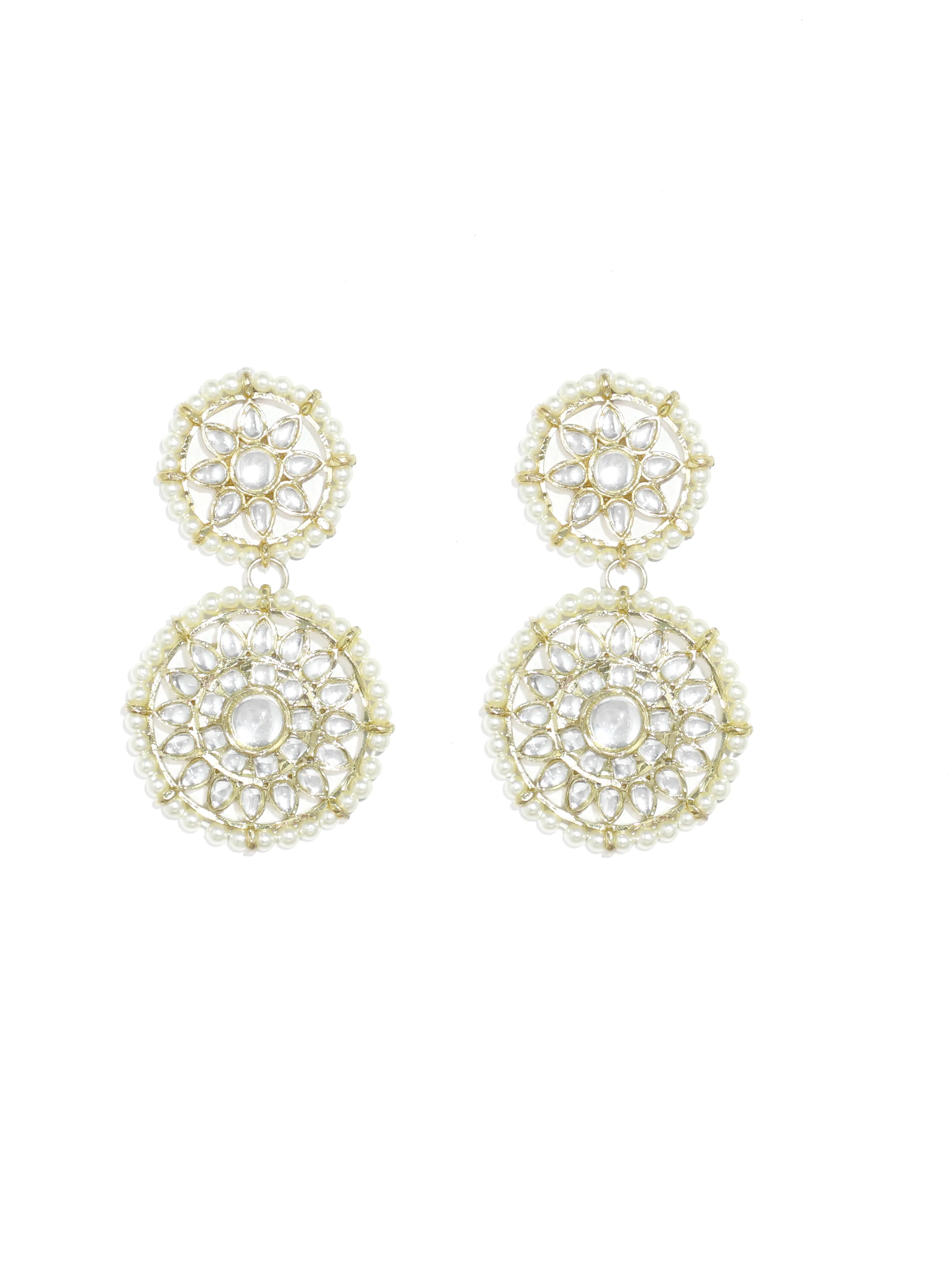 Traditional Gold-Plated Kundan Rani Haar Necklace Set