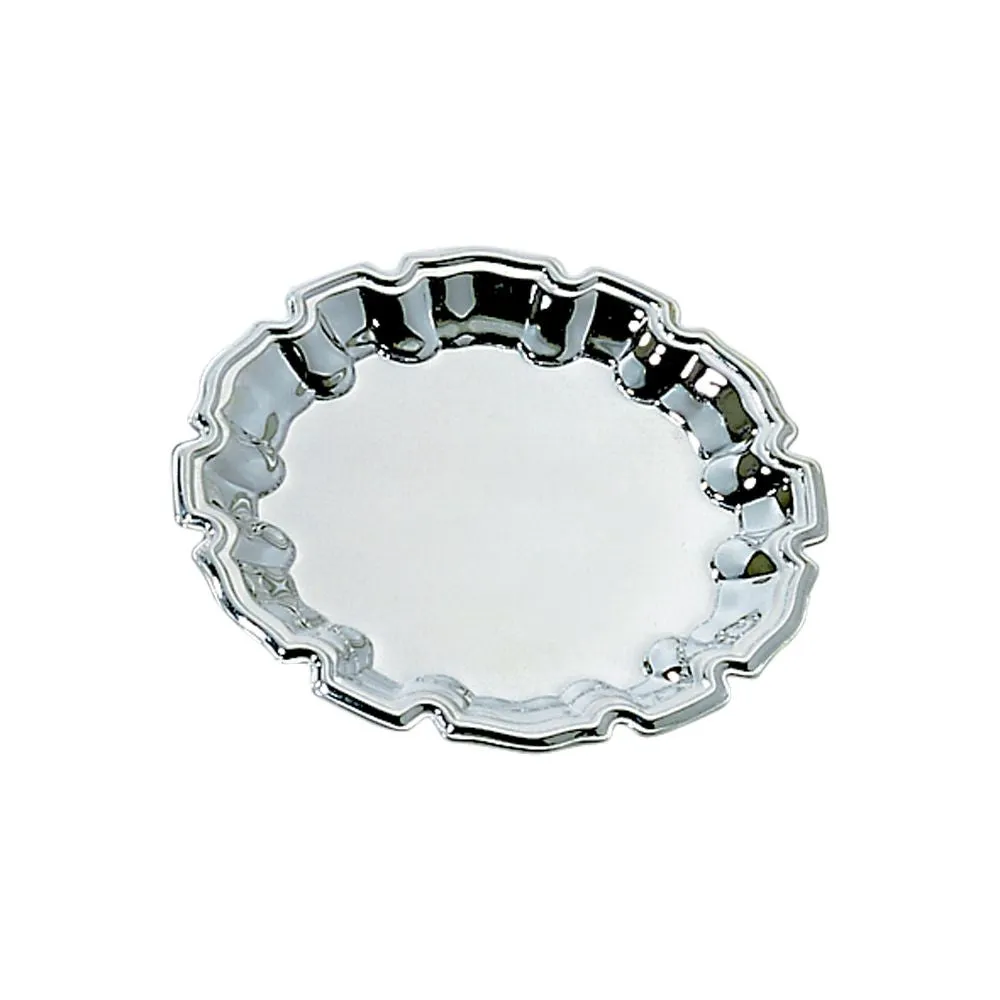 Tray - Round Silver Chippendale