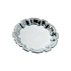 Tray - Round Silver Chippendale
