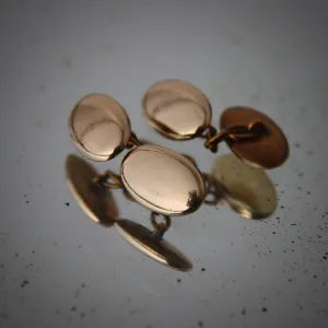 Victorian Golden Oval Cufflinks