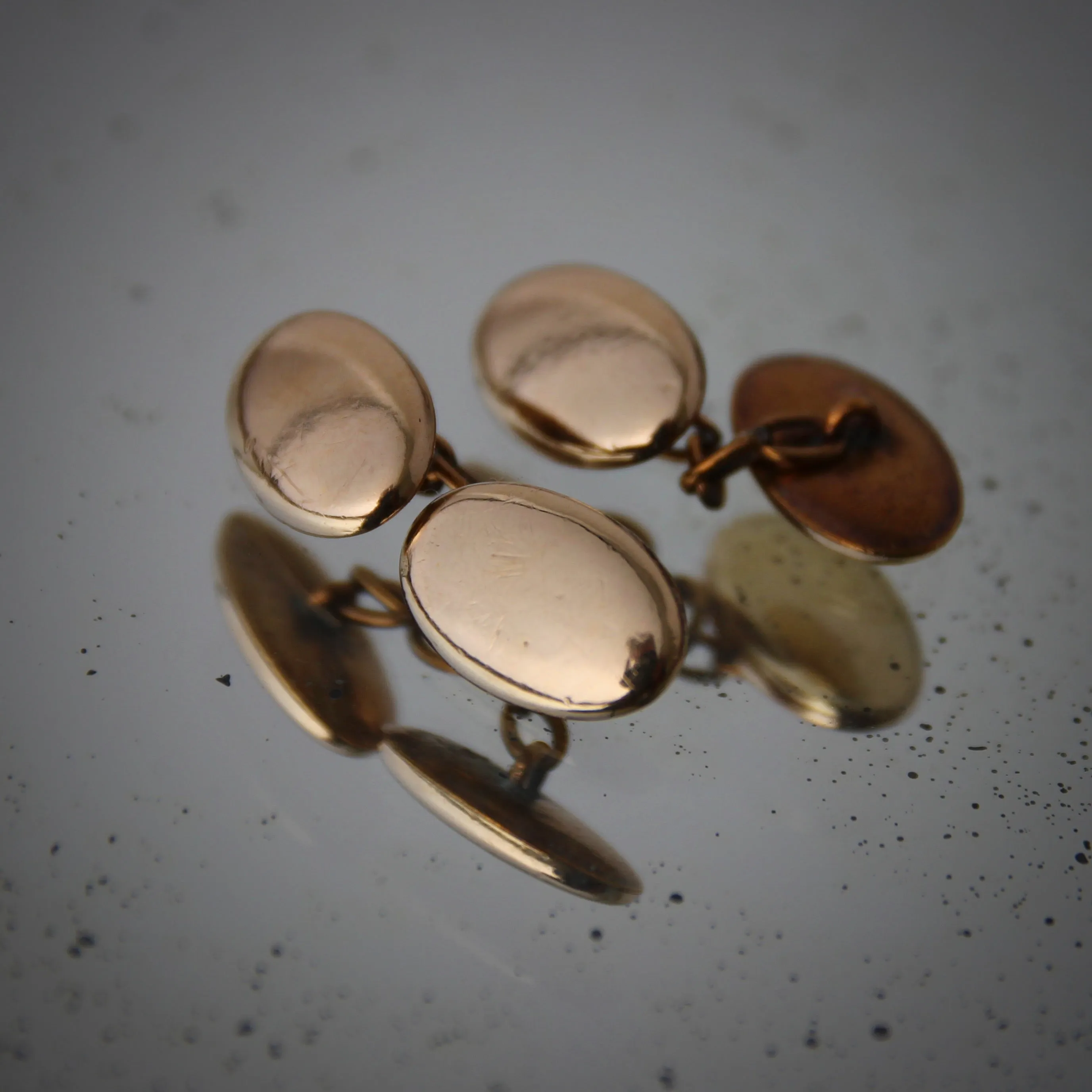 Victorian Golden Oval Cufflinks