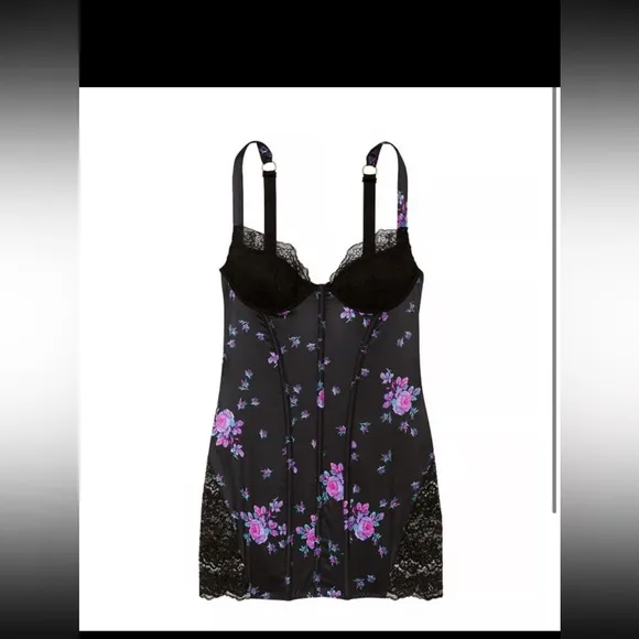 VICTORIA'S SECRET Stretch Satin Corset Mini Slip