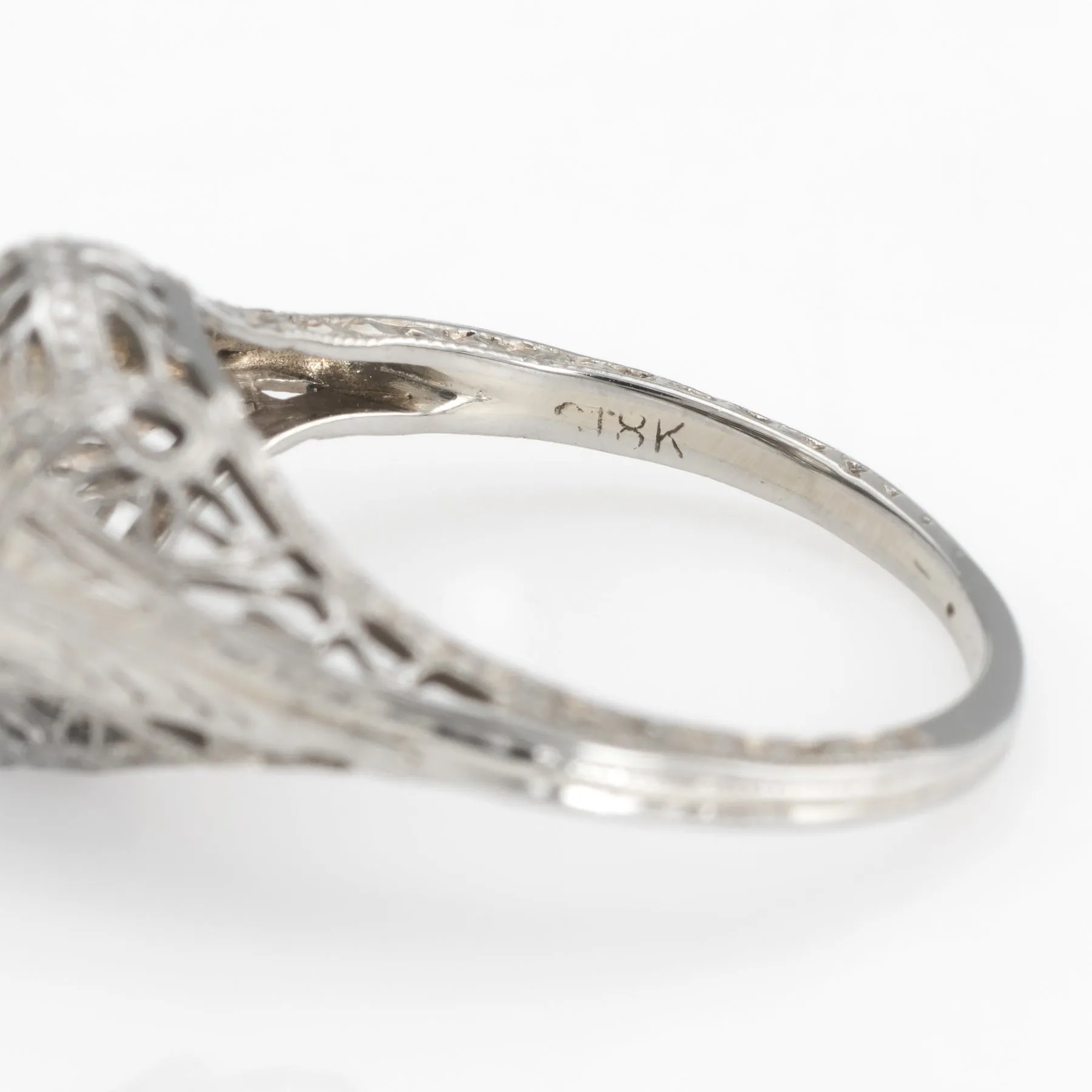 Vintage Art Deco Diamond Ring 0.60ctw Old Mine Filigree Engagement Jewelry