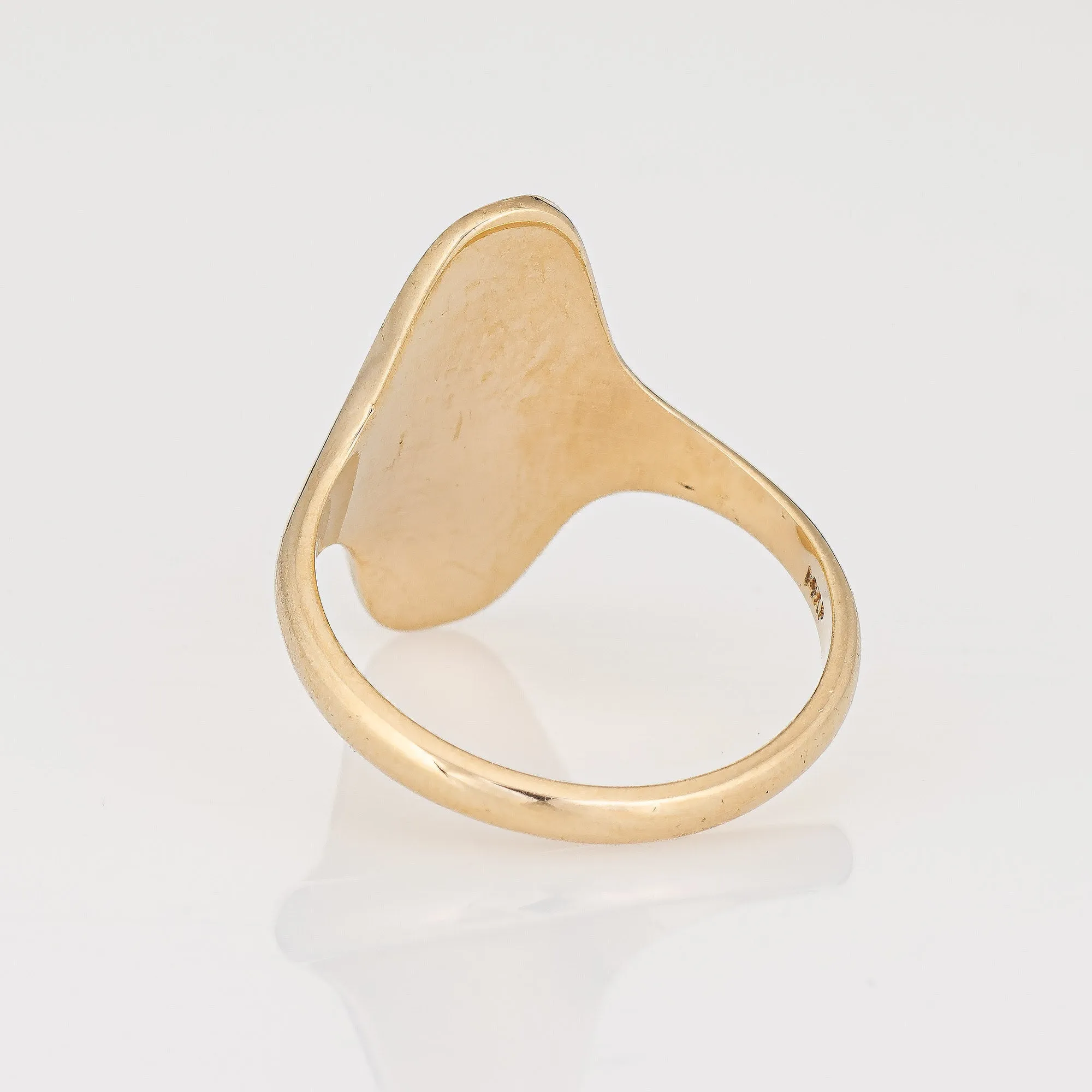 Vintage Long Oval Signet Ring Sz 7 14k Yellow Gold Estate Fine Jewelry