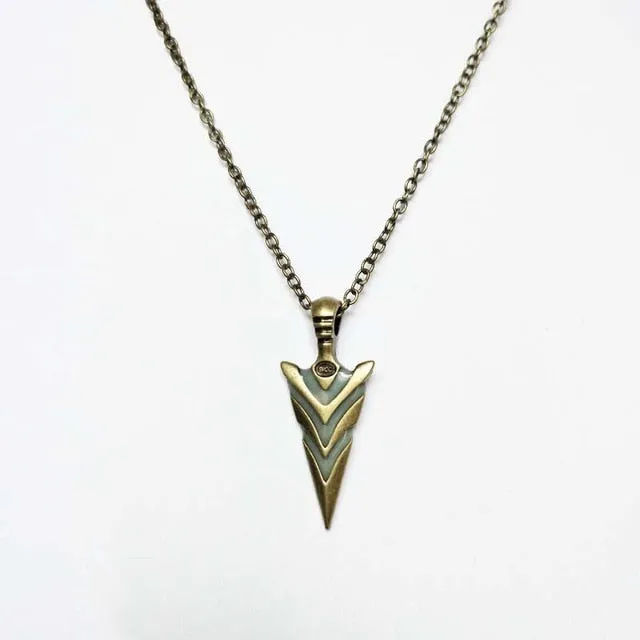 Vintage Punk Luminous Totem Crow Skull Necklace