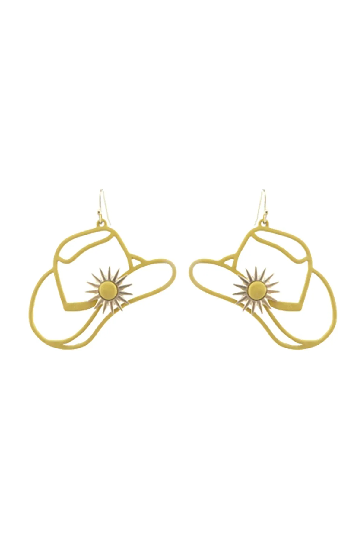 WESTERN COWBOY HAT FILIGREE DROP EARRINGS